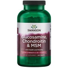 Фотография - Глюкозамин хондроитин и МСМ Glucosamine Chondroitin and MSM Swanson 500/400/200 мг 240 таблеток