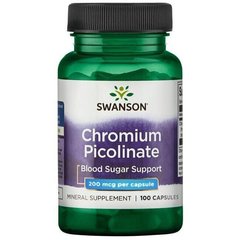 Хром пиколинат Chromium Picolinate Swanson 200 мкг 100 капсул