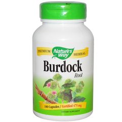 Корінь лопуха Burdock Nature's Way 475 мг 100 капсул