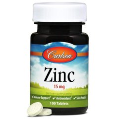 Цинк  Zinc Carlson Labs 15 мг 100 таблеток