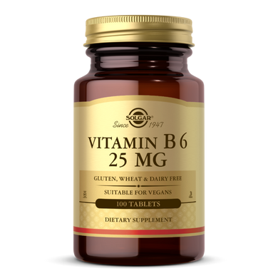 Витамин В6 Vitamin B6 Solgar 25 мг 100 таблеток