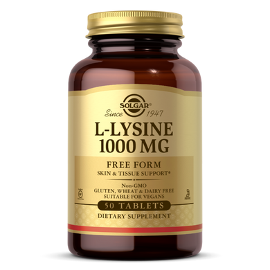 L-Лизин L-Lysine Solgar 1000 мг 50 таблеток