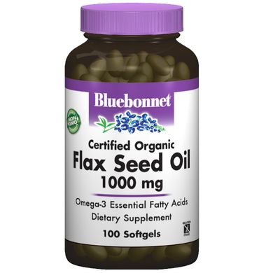 Льняное масло Flax Seed Oil Bluebonnet Nutrition 1000 мг 100 капсул