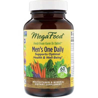 Фотография - Вітаміни для чоловіків Men's One Daily Iron Free MegaFood 90 таблеток