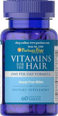 Фотография - Витамины для волос Vitamins for the Hair Puritan's Pride 60 таблеток