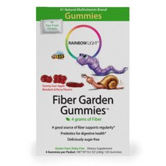 Пищевые волокна для детей Fiber Garden Gummies Rainbow Light ягоды яблоко и мандарин 30 пакетиков
