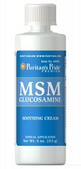Фотография - МСМ Глюкозамін крем MSM Glucosamine Cream Puritan's Pride 113 г