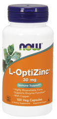 ОптиЦинк L-OptiZinc Now Foods 30 мг 100 капсул
