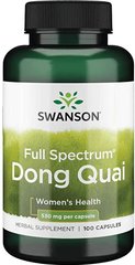 Дягель лікарський Dong Quai Root Swanson 530 мг 100 капсул