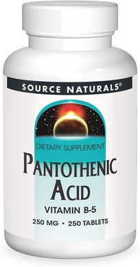 Вітамін В5 Пантотенова кислота Pantothenic Acid Source Naturals 250 мг 250 таблеток