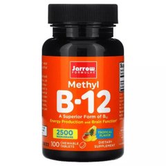 Витамин  B-12 Methyl B-12 Jarrow Formulas 2500 мкг 100 жевательных таблеток