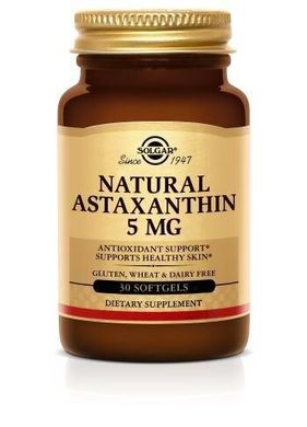 Астаксантин Astaxanthin Solgar 5 мг 30 капсул