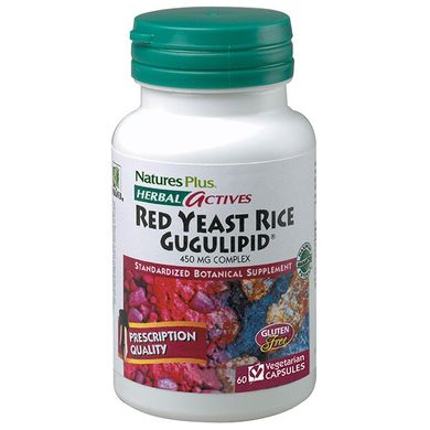 Красный дрожжевой рис + Гуггулстероны Red Yest Rice Gugulipid Natures Plus 60 капсул