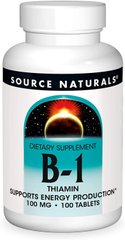 Вітамін В1 Тіамін Vitamin B1 Source Naturals 100 мг 100 таблеток