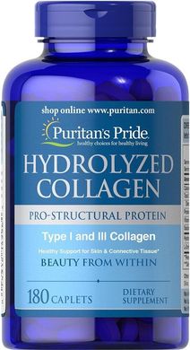 Коллаген Hydrolyzed Collagen Puritan's Pride гидролизованный 1000 мг 180 каплет