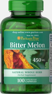 Гірка диня Bitter Melon Puritan's Pride 450 мг 100 капсул