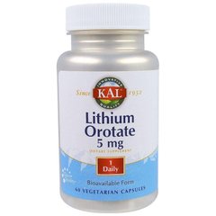 Фотография - Літій Lithium Orotate KAL 5 мг 60 капсул