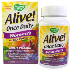 Фотография - Вітаміни для жінок Alive! Women's One Daily Multi-Vitamin Nature's Way 60 таблеток