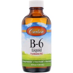 Вітамін В6 піридоксин Vitamin B6 Carlson Labs 120 мл