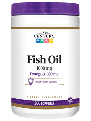 Фотография - Рыбий жир Fish Oil Omega 3 21st Century 1000 мг/300 мг 300 капсул