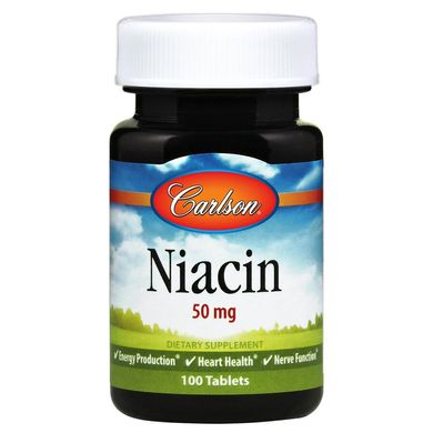 Витамин В3 Ніацин Niacin Carlson Labs 50 мг 100 таблеток