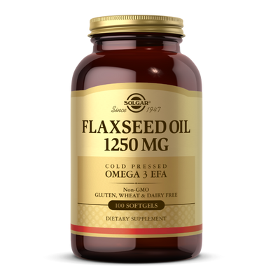 Льняное масло Flaxseed Oil Solgar 1250 мг 100 капсул