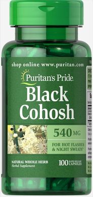 Клопогон кистевидный Black Cohosh Puritan's Pride 540 мг 100 капсул