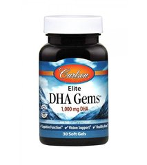 Фотография - Докозагексаеновая кислота ДГК Elite DHA Gems Carlson Labs 1000 мг 30 капсул