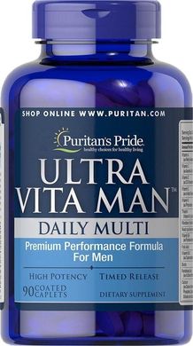 Вітаміни для чоловіків Ultra Vita Man Daily Multi Puritan's Pride 90 каплет