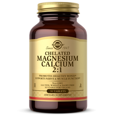 Магний Кальций хелат Chelated Magnesium Calcium Solgar 2:1 90 таблеток