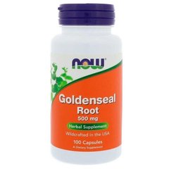 Фотография - Гидрастис Желтокорень Goldenseal Root Now Foods 500 мг 100 капсул