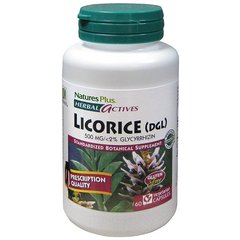 Лакрица Licorice Natures Plus 500мг 60 гелевых капсул