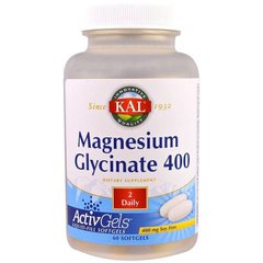 Магний глицинат Magnesium Glycinate KAL без сои 400 мг 60 капсул