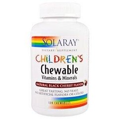 Фотография - Мультивітаміни для дітей Children's Vitamins and Minerals Solaray вишня 120 таблеток