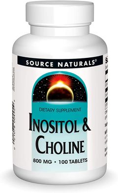 Холин и Инозитол Inositol Choline Source Naturals 800 мг 100 таблеток