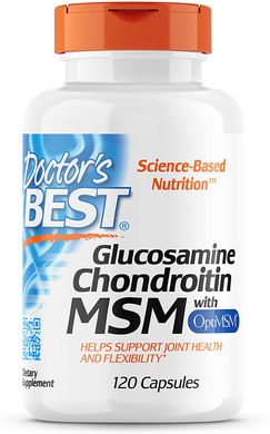 Глюкозамин хондроитин Glucosamine Chondroitin MSM with OptiMSM Doctor's Best 120 капсул