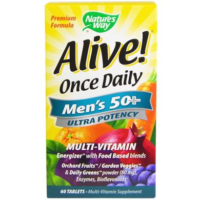 Фотография - Вітаміни для чоловіків 50+ Alive! Men's Multi-Vitamin Nature's Way 60 таблеток