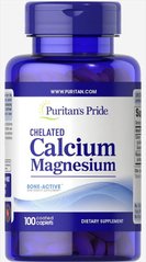 Кальций магний хелат Calcium Magnesium Chelated Puritan's Pride 100 каплет