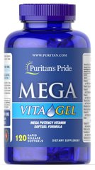 Фотография - Витамины и минералы Мега Mega Vita Gel Puritan's Pride 120 гелевых капсул
