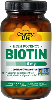 Витамин B7 High Potency Biotin Country Life 120 капсул
