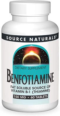 Фотография - Бенфотіамін Benfotiamine Source Naturals 150 мг 60 таблеток