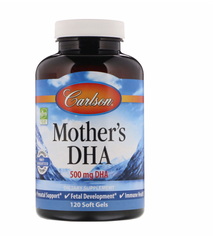 Фотография - Докозагексаєнова кислота ДГК для годуючих мам Mother's DHA Carlson Labs 500 мг 120 капсул