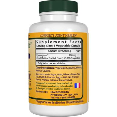Пикногенол (кора сосны) Pycnogenol Healthy Origins 100 мг 30 капсул