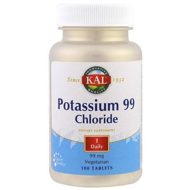 Калий хлорид Potassium Chloride KAL 99 мг 100 таблеток