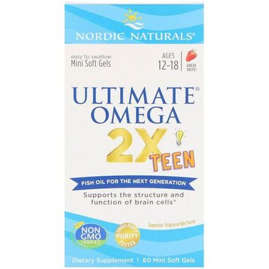 Фотография - Риб'ячий жир Омега для підлітків Ultimate Omega 2X Teen Nordic Naturals полуниця 60 капсул