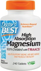 Магній високой абсорбції High Absorbtion Magnesium Chelated with TRAACS Doctor's Best 100 мг 240 таблеток