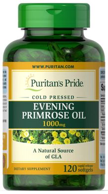 Масло вечерней примулы Evening Primrose Oil Puritan's Pride 1000 мг 120 гелевых капсул