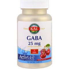 Фотография - Гамма-аминомасляная кислота GABA KAL вишня 25 мг 120 таблеток