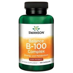 Комплекс витаминов В В-100 Balance B-100 Complex Swanson 100 капсул