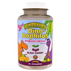 Пробіотики Діно-дофилус для дітей Dino-Dophilus KAL вишня 60 жувальних цукерок